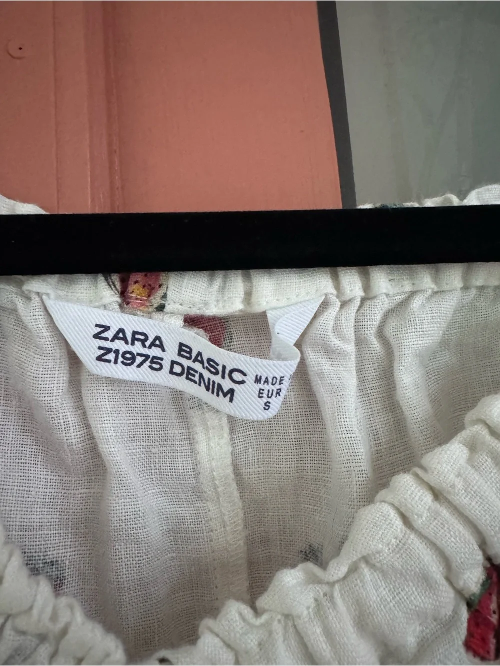 Zara White Off-Shoulder Top with Colorful Fruit Print
